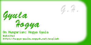 gyula hogya business card